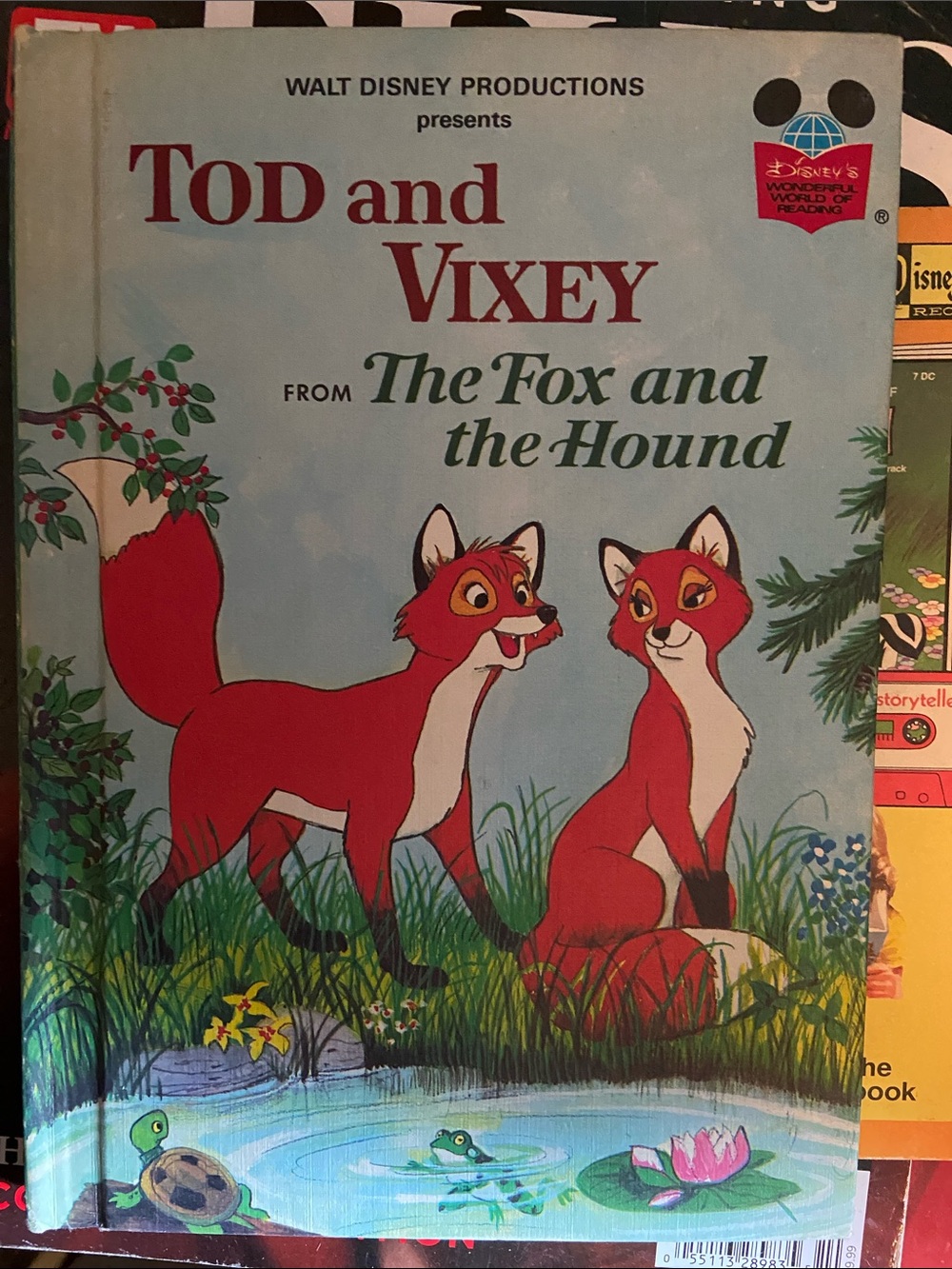 80s Tod & Vixey Fox and the Hound Vintage Disney book Red Foxes fox turtle frog